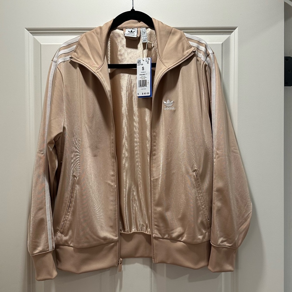 NWT Adidas Adicolor Classic Firebird Loose Track Top, Magic Beige, Small